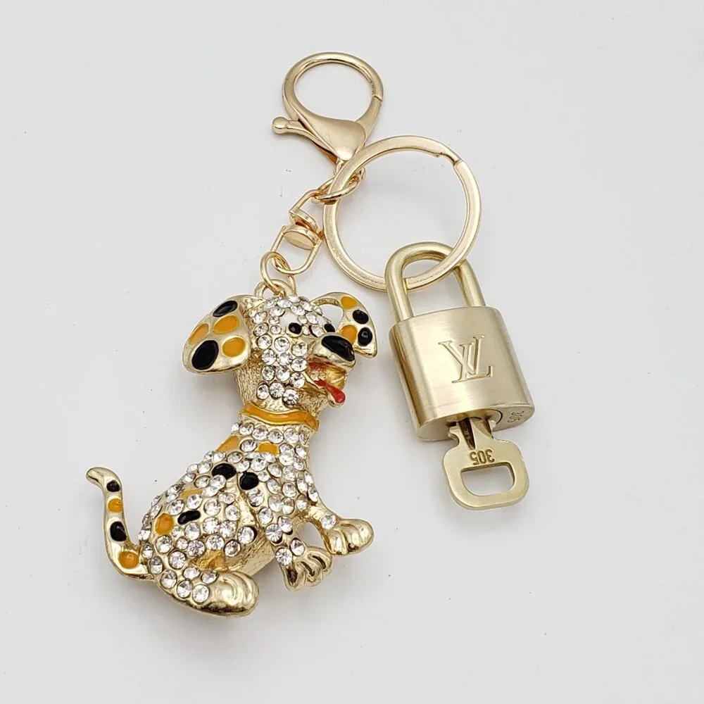 Louis Vuitton Gold Padlock 🔑 Authentic LV Unbranded Dog Keychain Bag Charm